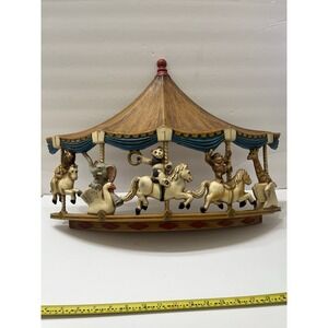 Vintage Universal Statuary Corp Carousel Wall Plaque 1979 Animals Whimsical 22"
